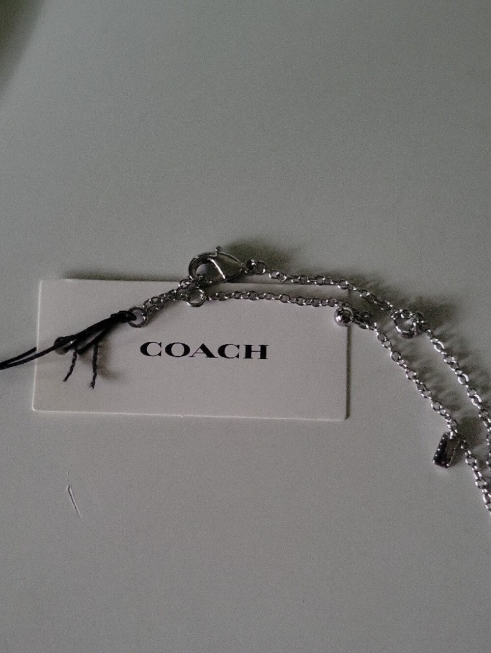 Coach Silver Tone Charm Bracelet Signature C Logo Heart - Picture 8 of 8